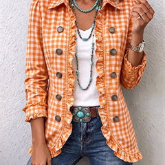 Ginnetta - Gingham Check Jacket Casual Weekend Wear — view 2 of 7