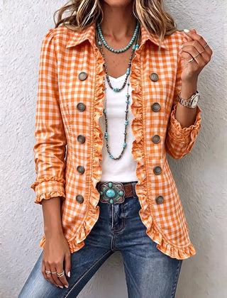 Ginnetta - Gingham Check Jacket Casual Weekend Wear — view 2 of 7