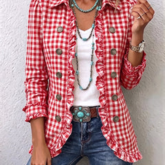 Ginnetta - Gingham Check Jacket Casual Weekend Wear — view 3 of 7