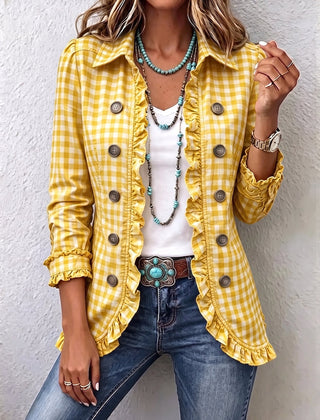 Ginnetta - Gingham Check Jacket Casual Weekend Wear — view 5 of 7