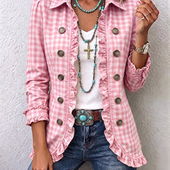Ginnetta - Gingham Check Jacket Casual Weekend Wear — view 6 of 7