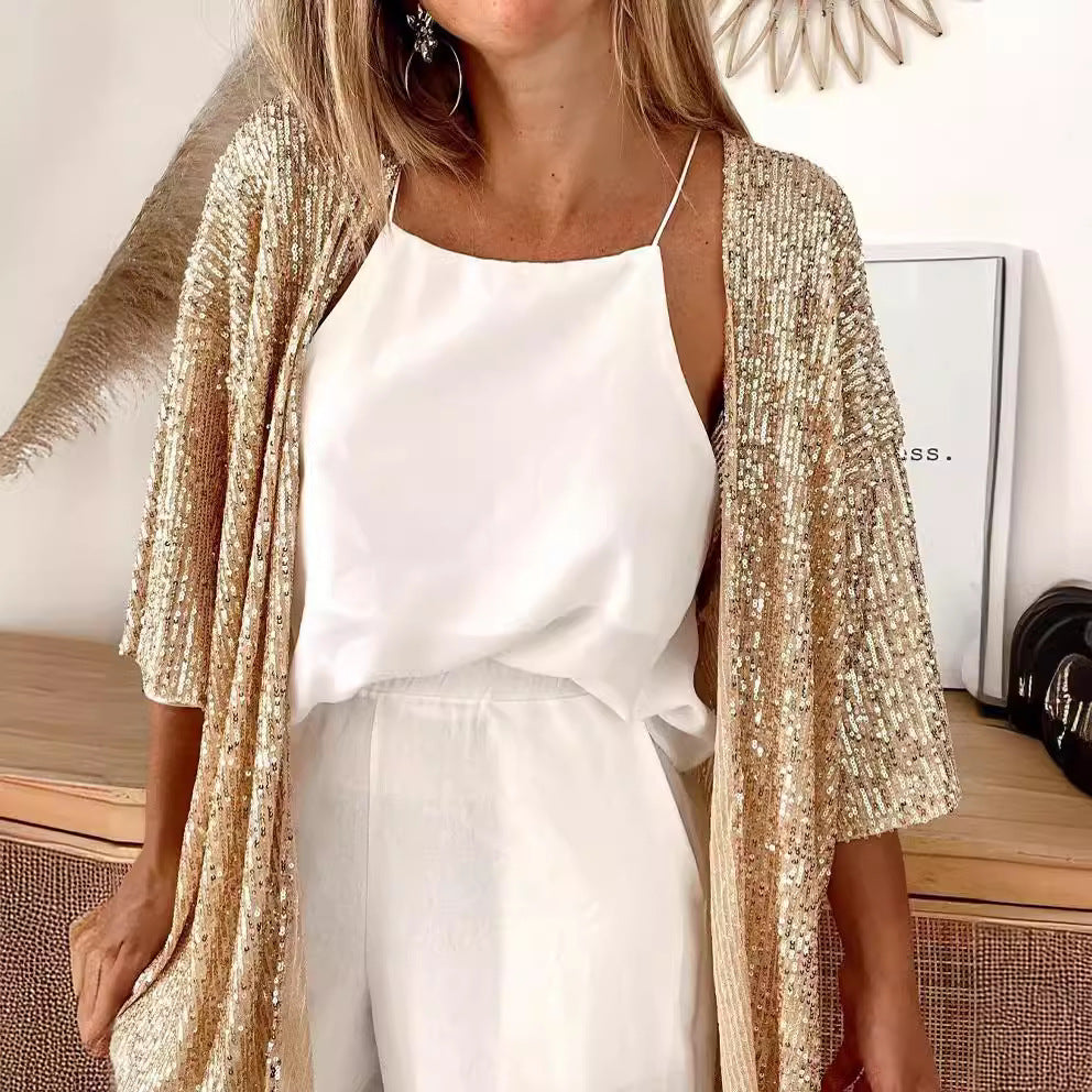 Glimmera - Sequin Embellished Cardigan Festive Evening Wear — view 3 of 9