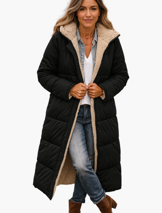 Hiverna - Quilted Longline Puffer Jacket Winter Commuting