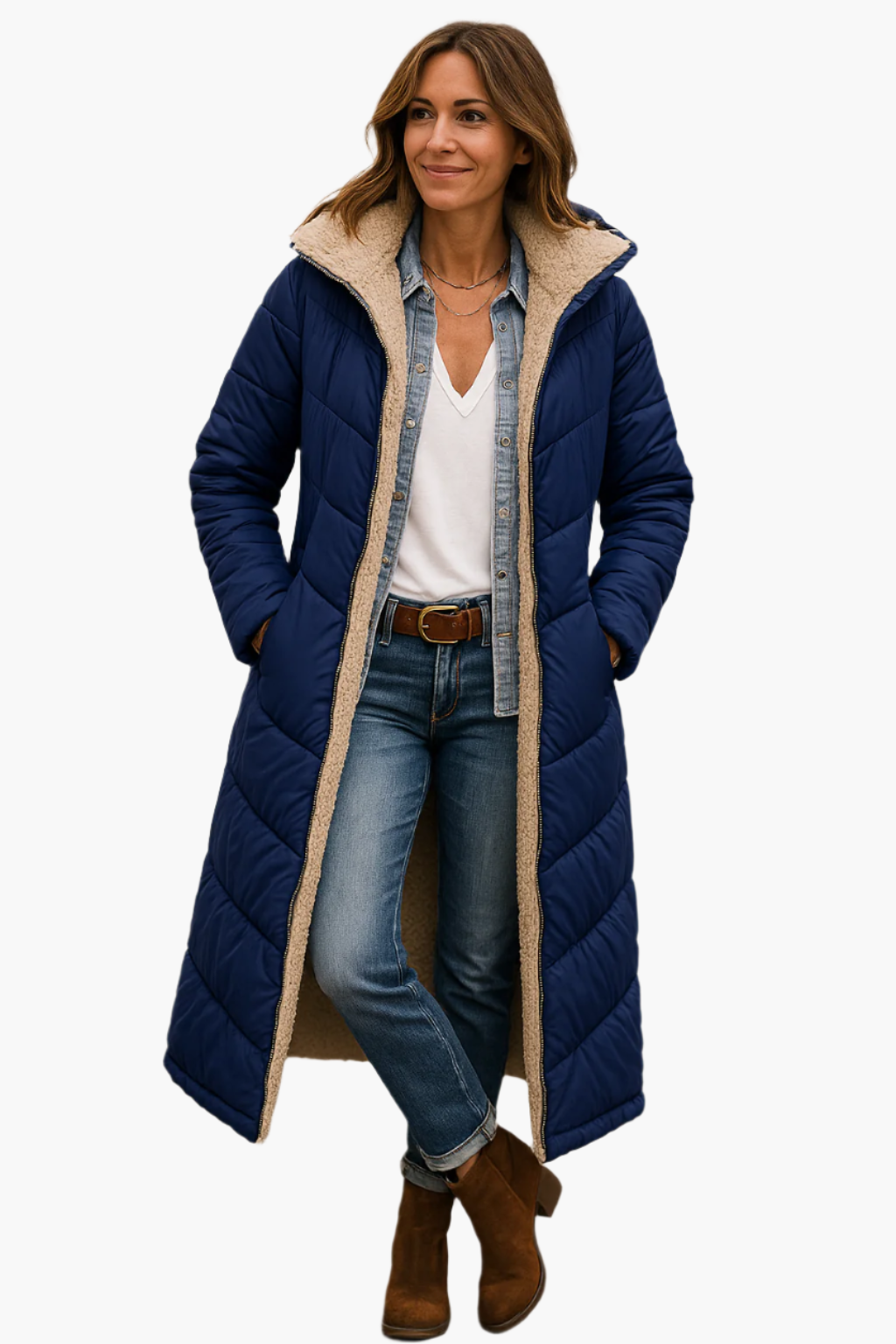 Hiverna - Quilted Longline Puffer Jacket Winter Commuting — view 2 of 7