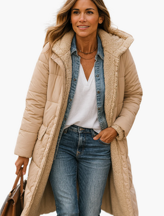 Hiverna - Quilted Longline Puffer Jacket Winter Commuting — view 4 of 7