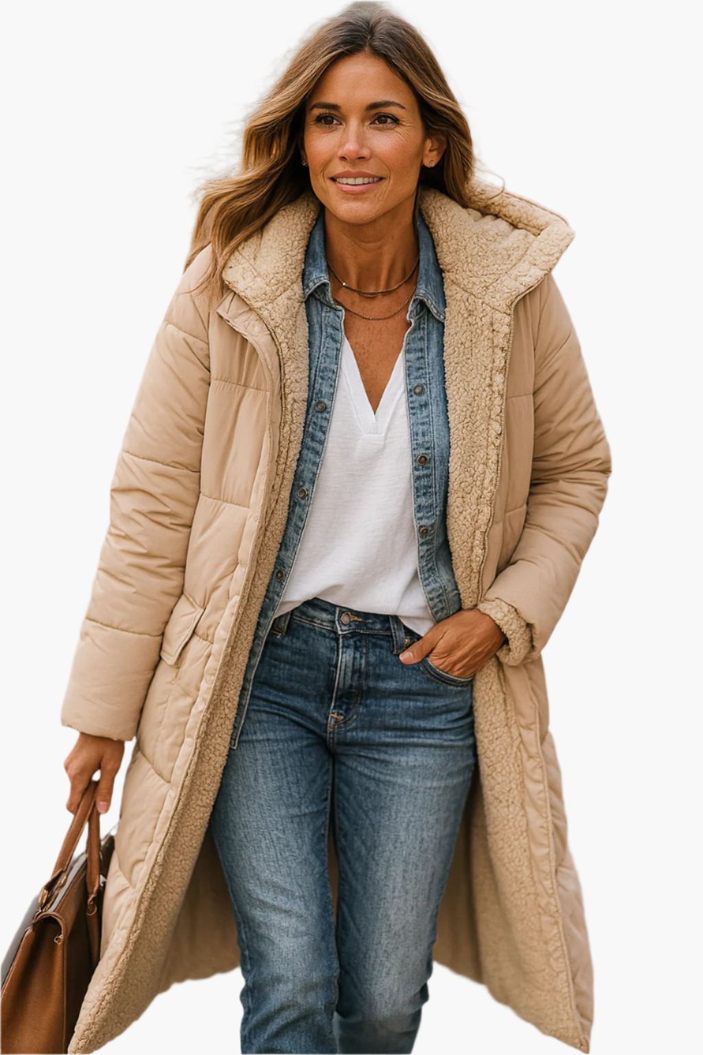 Hiverna - Quilted Longline Puffer Jacket Winter Commuting — view 4 of 7