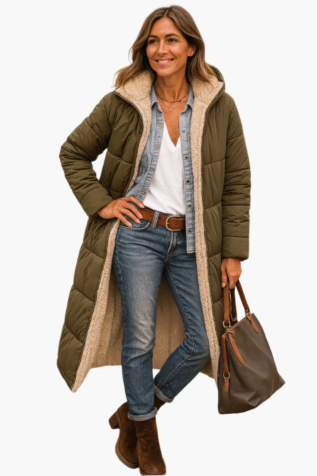 Hiverna - Quilted Longline Puffer Jacket Winter Commuting — view 5 of 7