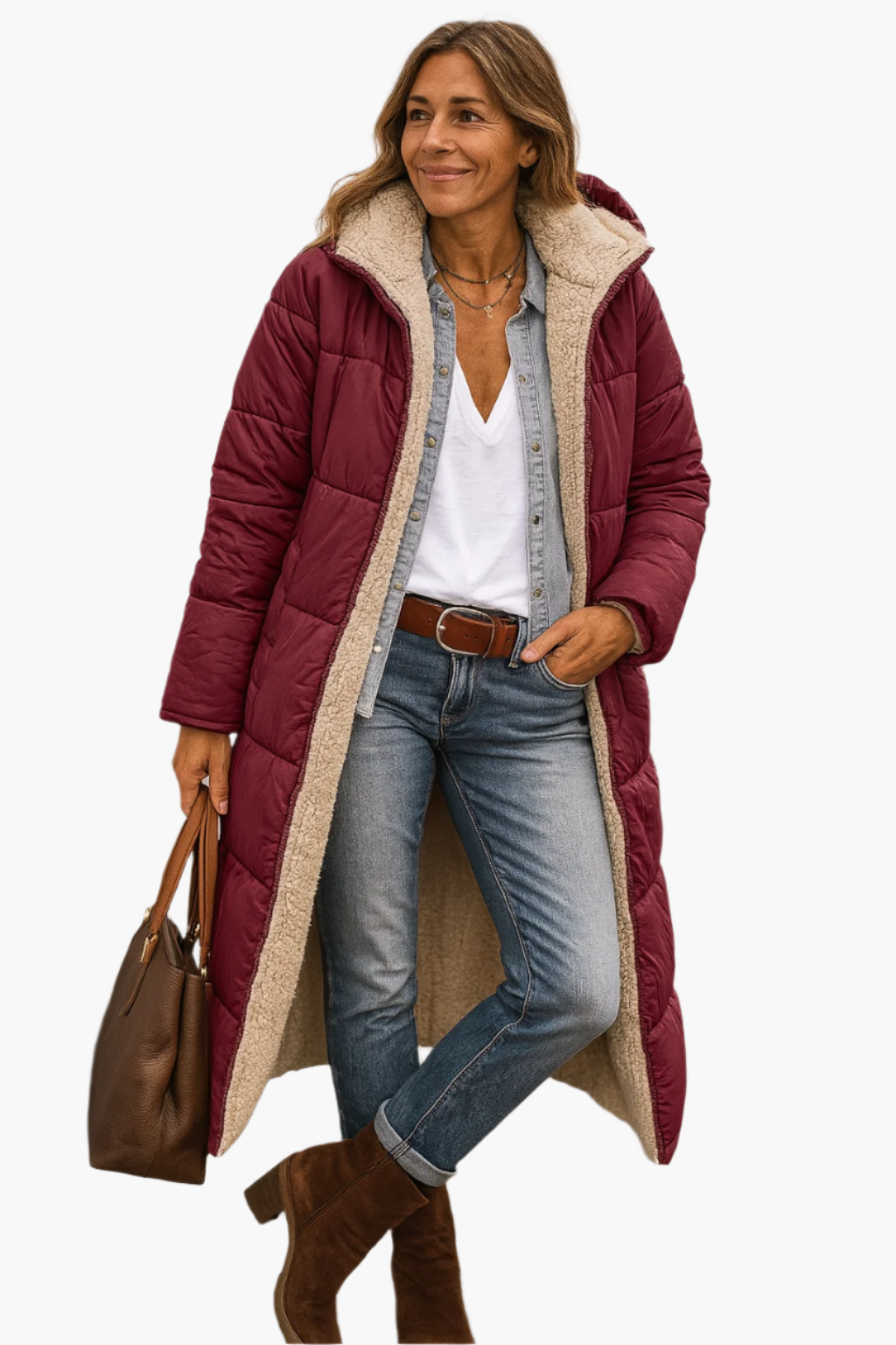 Hiverna - Quilted Longline Puffer Jacket Winter Commuting — view 6 of 7