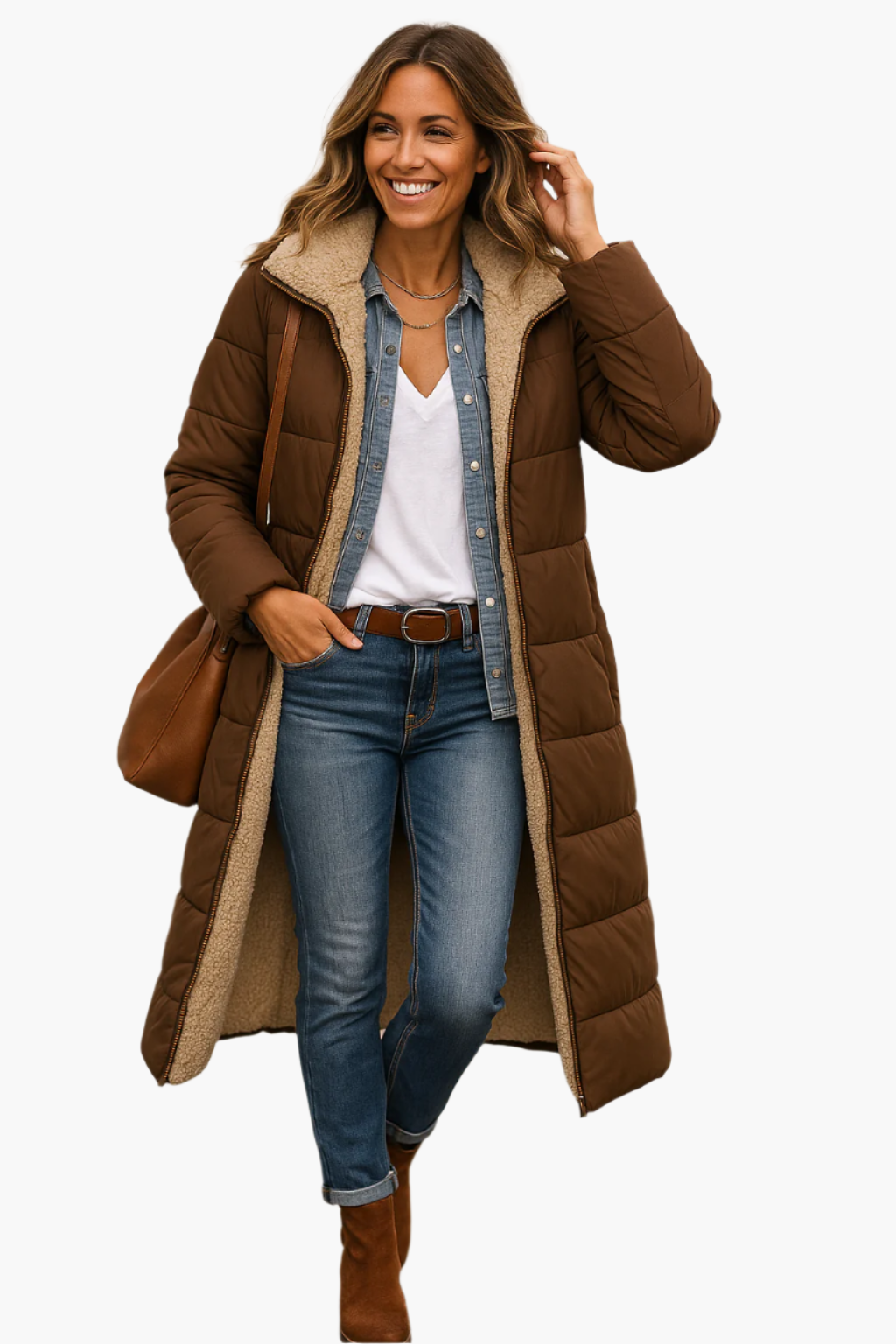 Hiverna - Quilted Longline Puffer Jacket Winter Commuting — view 7 of 7