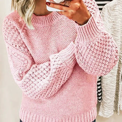 Lanterna - Cable Knit Lantern Sleeve Everyday Pullover