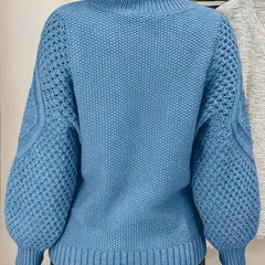 Lanterna - Cable Knit Lantern Sleeve Everyday Pullover — view 5 of 8
