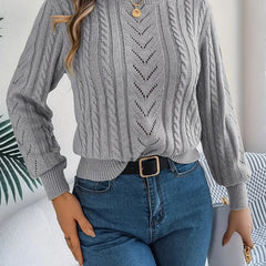 Larenne - Cable Knit Pullover Sweater Everyday Layering — view 10 of 10
