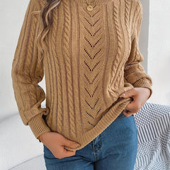 Larenne - Cable Knit Pullover Sweater Everyday Layering — view 4 of 10