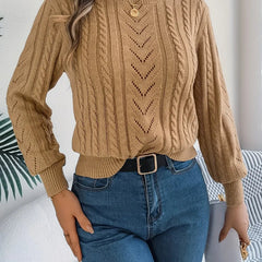 Larenne - Cable Knit Pullover Sweater Everyday Layering — view 5 of 10