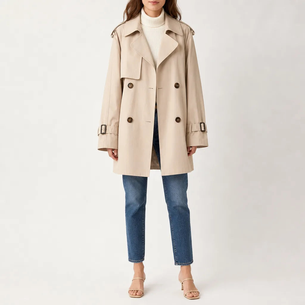 Larenne - Double Breasted Trench Coat For Everyday Layering — view 4 of 5
