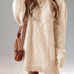 Linvora - Cable Knit Sweater Dress Everyday Elegant Styling — view 10 of 10