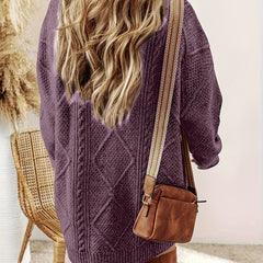 Linvora - Cable Knit Sweater Dress Everyday Elegant Styling — view 3 of 10