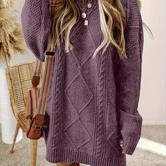 Linvora - Cable Knit Sweater Dress Everyday Elegant Styling — view 4 of 10