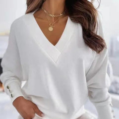 Loomelle - Deep V Neck Knit Sweater Everyday Layering — view 3 of 10