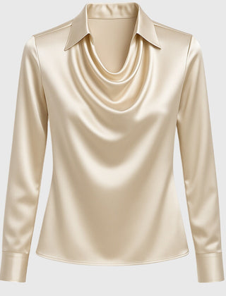 Lumetta - Pleated Neckline Draped Blouse For Versatile Styling — view 10 of 10