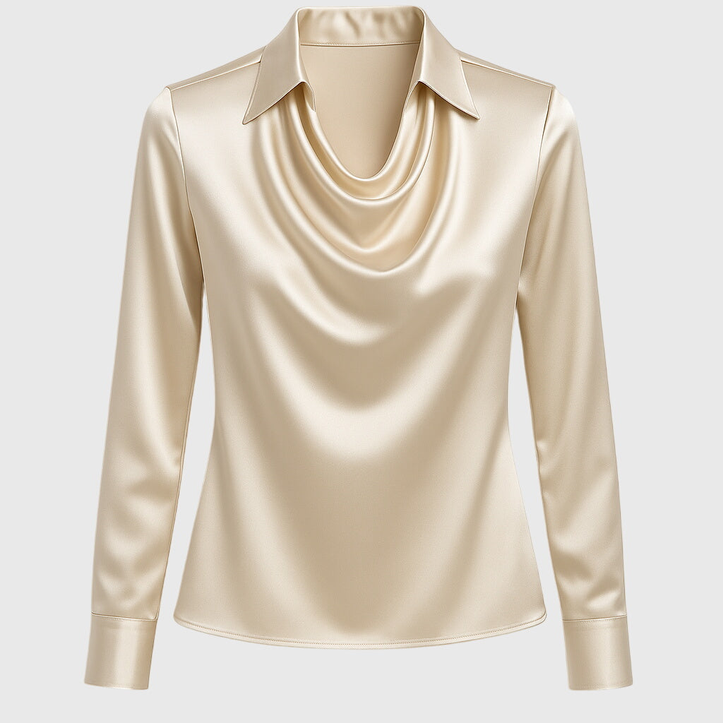 Lumetta - Pleated Neckline Draped Blouse For Versatile Styling — view 10 of 10