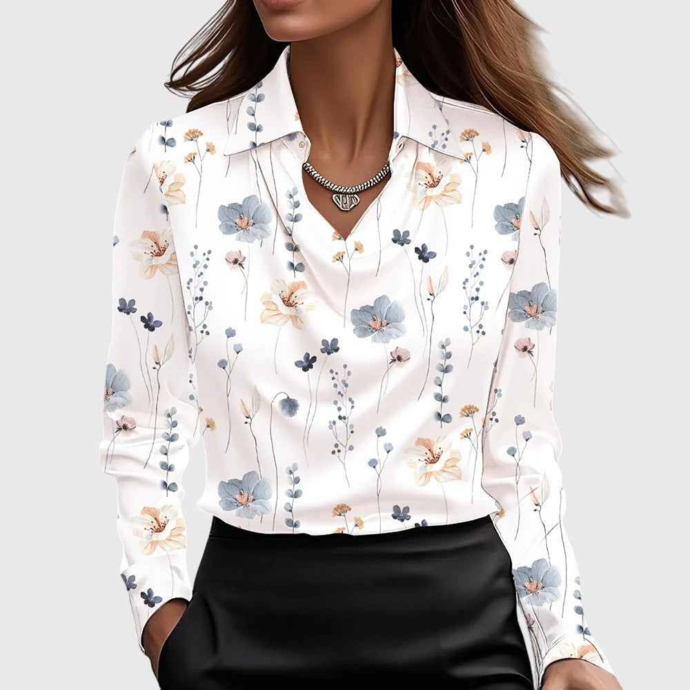 Lumetta - Pleated Neckline Draped Blouse For Versatile Styling — view 9 of 10