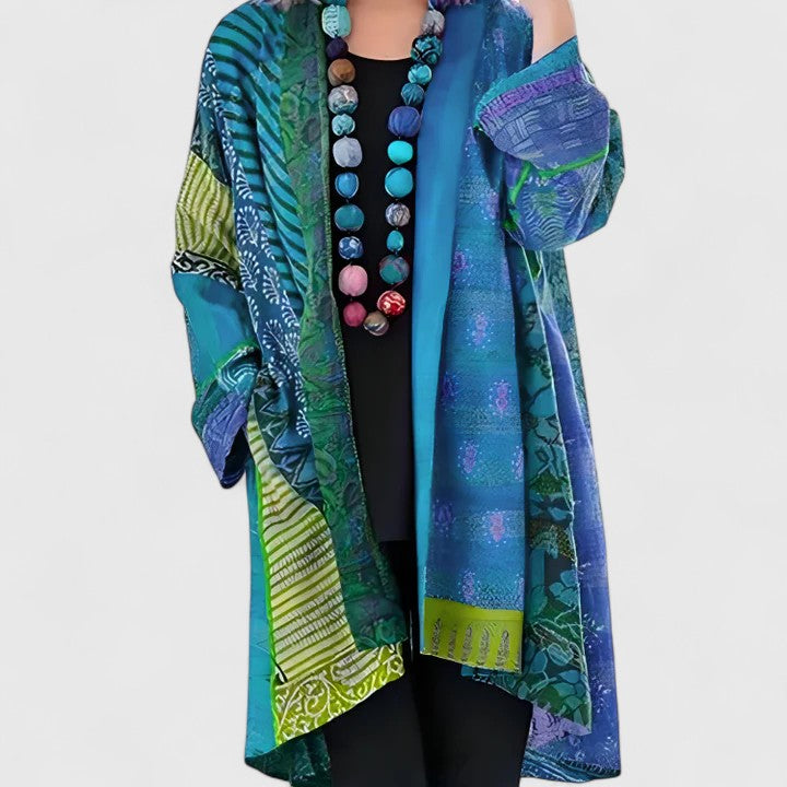Marisole - Longline Patchwork Open Cardigan Everyday Layering