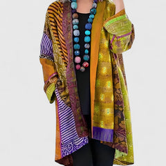 Marisole - Longline Patchwork Open Cardigan Everyday Layering — view 2 of 5