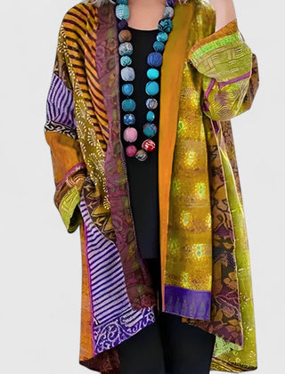 Marisole - Longline Patchwork Open Cardigan Everyday Layering — view 2 of 5