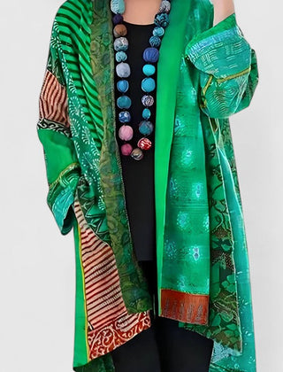 Marisole - Longline Patchwork Open Cardigan Everyday Layering — view 4 of 5