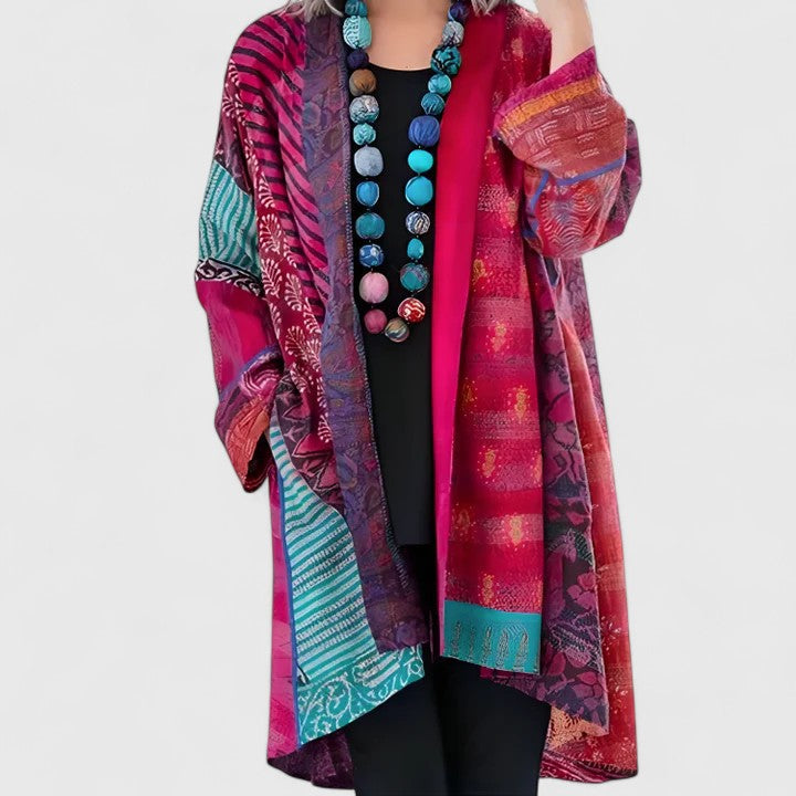 Marisole - Longline Patchwork Open Cardigan Everyday Layering — view 5 of 5