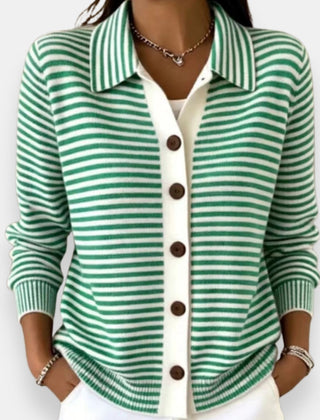 Marleigh - Striped Button Cardigan For Everyday Layering — view 2 of 6
