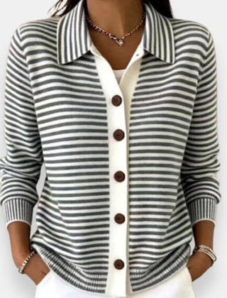 Marleigh - Striped Button Cardigan For Everyday Layering — view 3 of 6