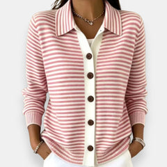 Marleigh - Striped Button Cardigan For Everyday Layering — view 4 of 6