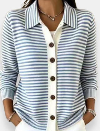 Marleigh - Striped Button Cardigan For Everyday Layering — view 5 of 6