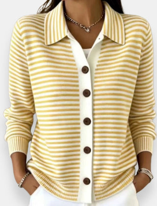 Marleigh - Striped Button Cardigan For Everyday Layering — view 6 of 6