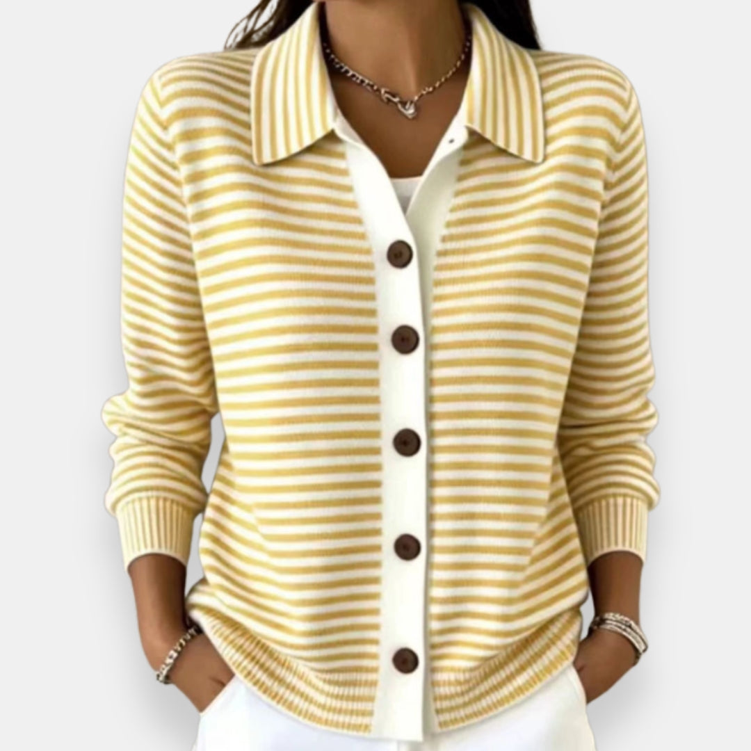 Marleigh - Striped Button Cardigan For Everyday Layering — view 6 of 6