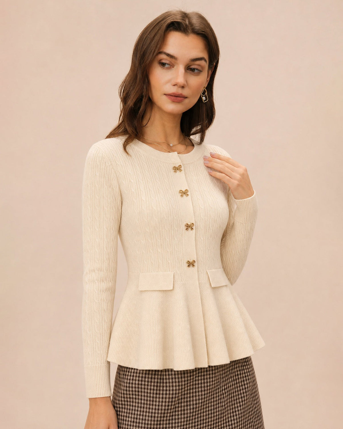 Marlestte - Textured Button Knit Sweater Autumn Winter Wear