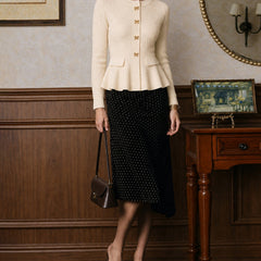 Marlestte - Textured Button Knit Sweater Autumn Winter Wear — view 6 of 9