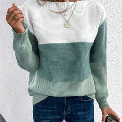 Marlonne - Colour Block Knit Pullover Relaxed Everyday Wear
