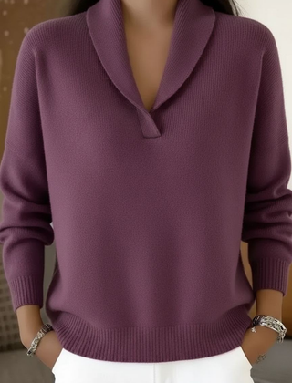 Marlowe - Shawl Collar V-Neck Sweater Everyday Wear — view 7 of 8