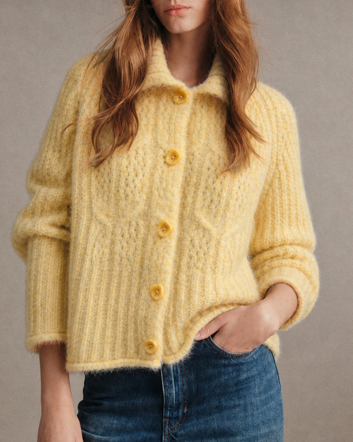 Marlowry - Long Textured Knit Cardigan Autumn Winter Wear