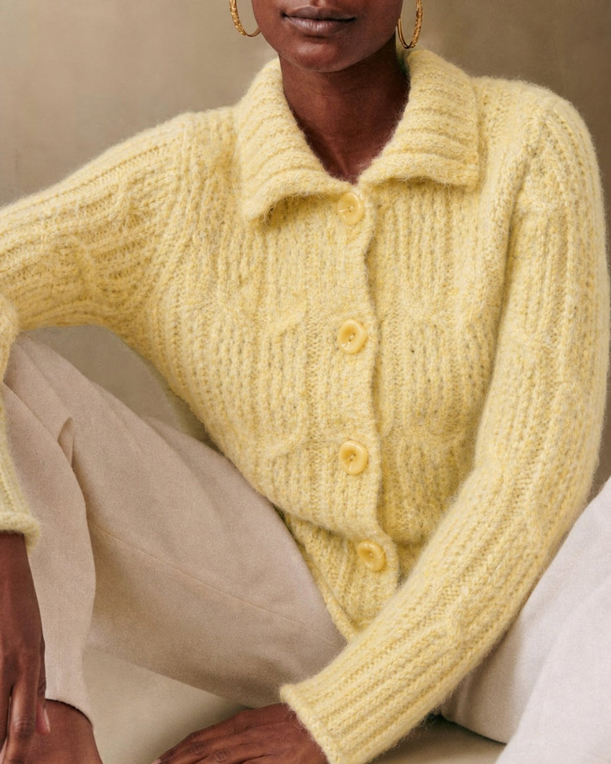 Marlowry - Long Textured Knit Cardigan Autumn Winter Wear — view 2 of 5