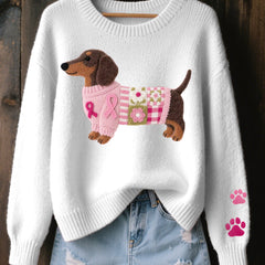 Marnelle - Knitted Dachshund Motif Sweater Winter Layering — view 3 of 5