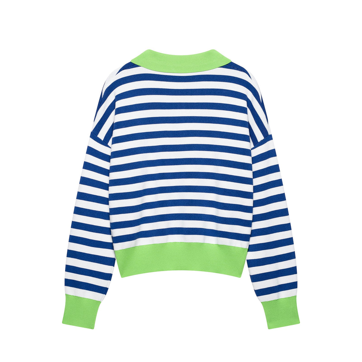 Nautelle - Striped Cropped Polo Sweater Casual City Wear — view 2 of 6