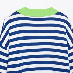 Nautelle - Striped Cropped Polo Sweater Casual City Wear — view 4 of 6