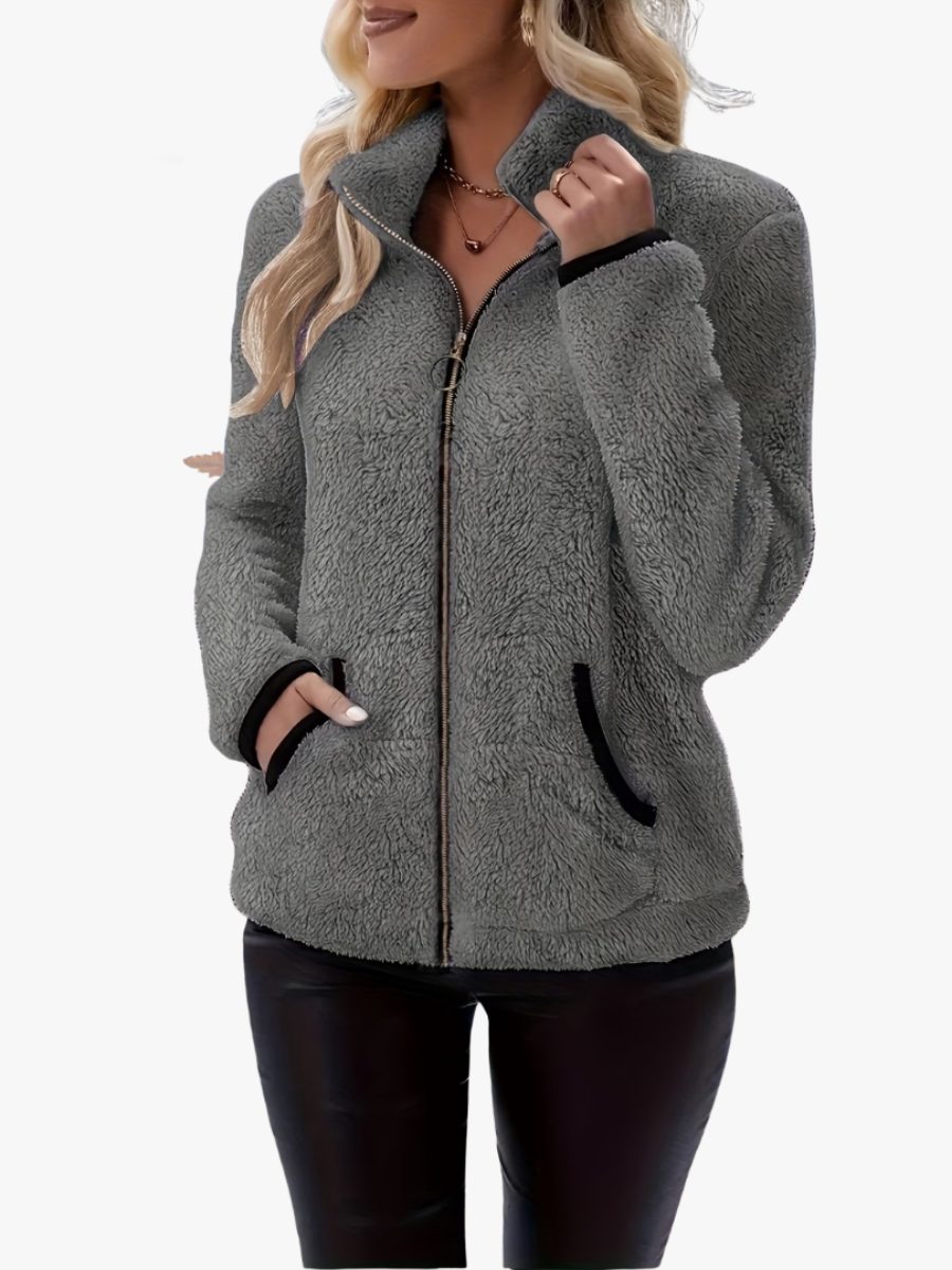 Nordelle - High Collar Sherpa Fleece Jacket Cool Weather Layering