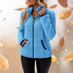 Nordelle - High Collar Sherpa Fleece Jacket Cool Weather Layering — view 7 of 8