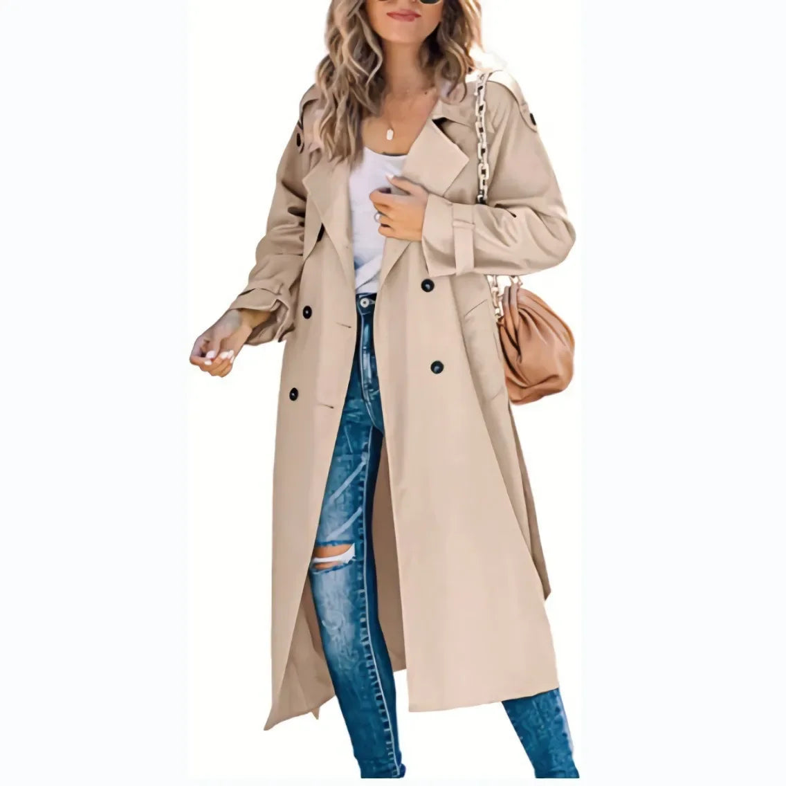 Norvelle - Oversized Double Breasted Trench Coat Everyday Layering — view 4 of 10
