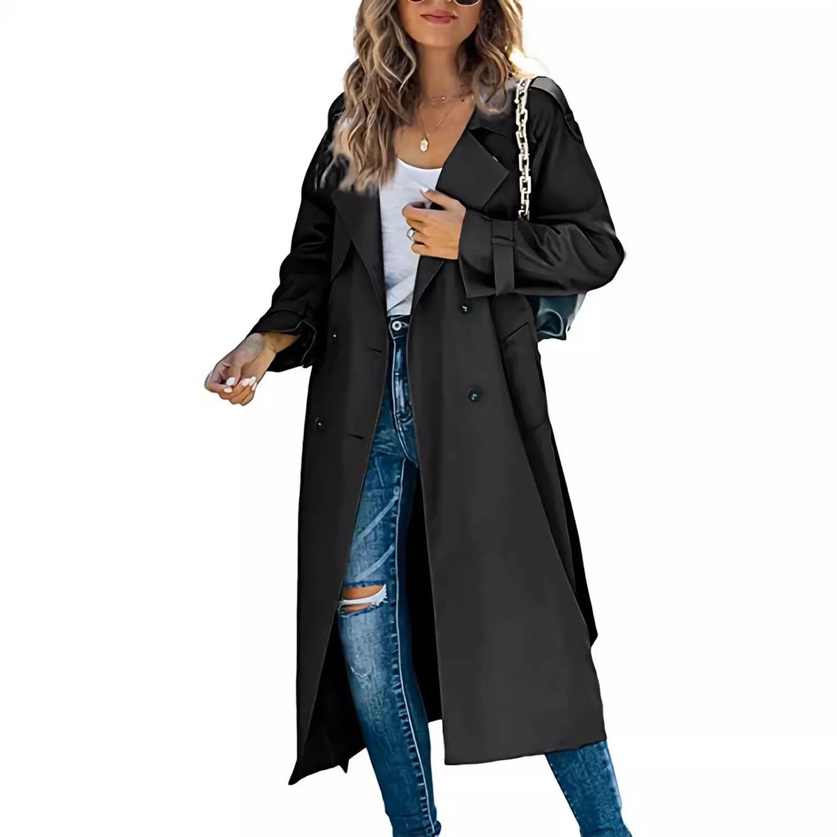 Norvelle - Oversized Double Breasted Trench Coat Everyday Layering — view 5 of 10